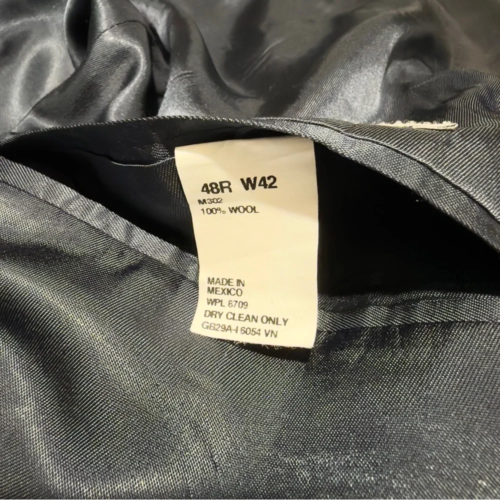 Pre-Owned Geoferey Beene Navy Blue Wool Suit Jacket 48R M302